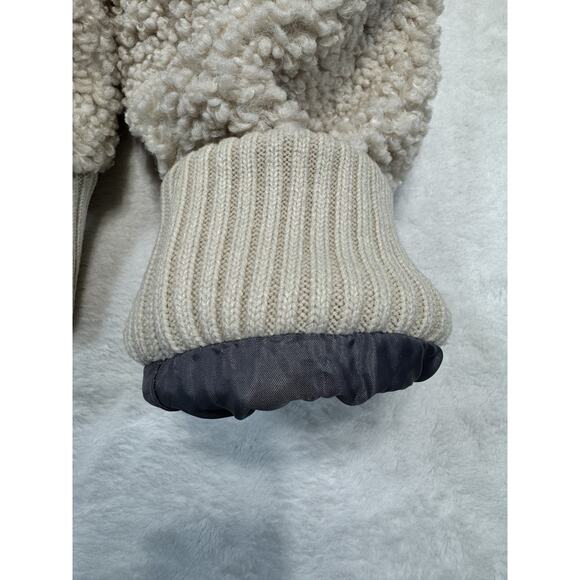 Banana Republic Ivory Sherpa Teddy Fleece Jacket Women Size M - Picture 5 of 6